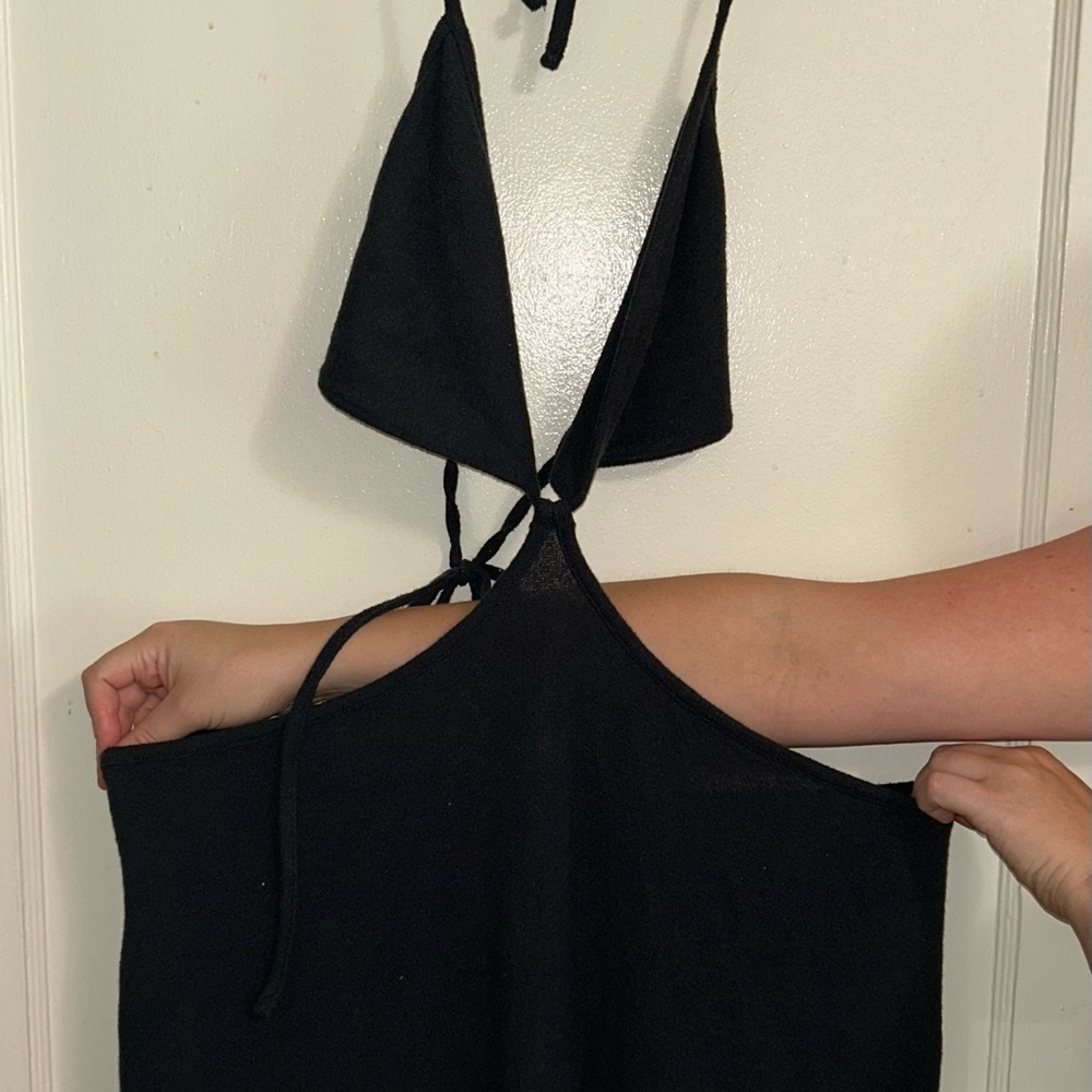 Anthropologie Black Halter dress